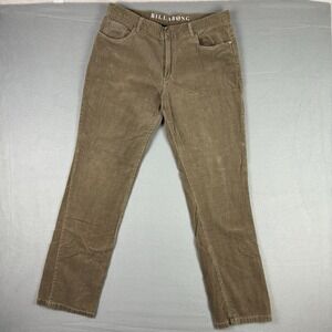Billabong Corduroy Pants Mens Size 36x34 Brown Terracotta Preppy Casual Cotton